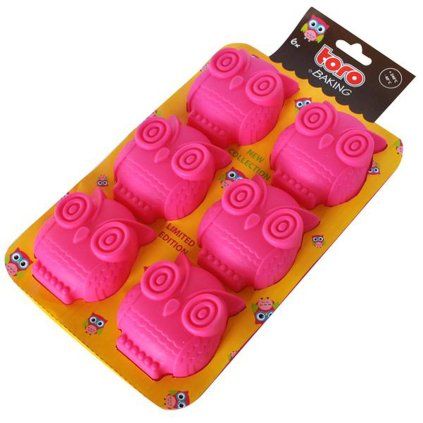 Silikónová forma na muffiny 6ks TORO 25,5x17cm sovy