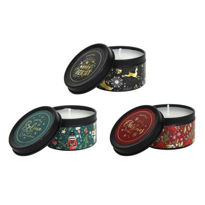 VONNÁ SVIEČKA V PLECHOVEJ KRABIČKE ?,6,5X4CM, RÔZNORODÁ