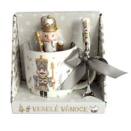 Vianočný darčekový set 3ks TORO hrnček, figúrka, lyžička