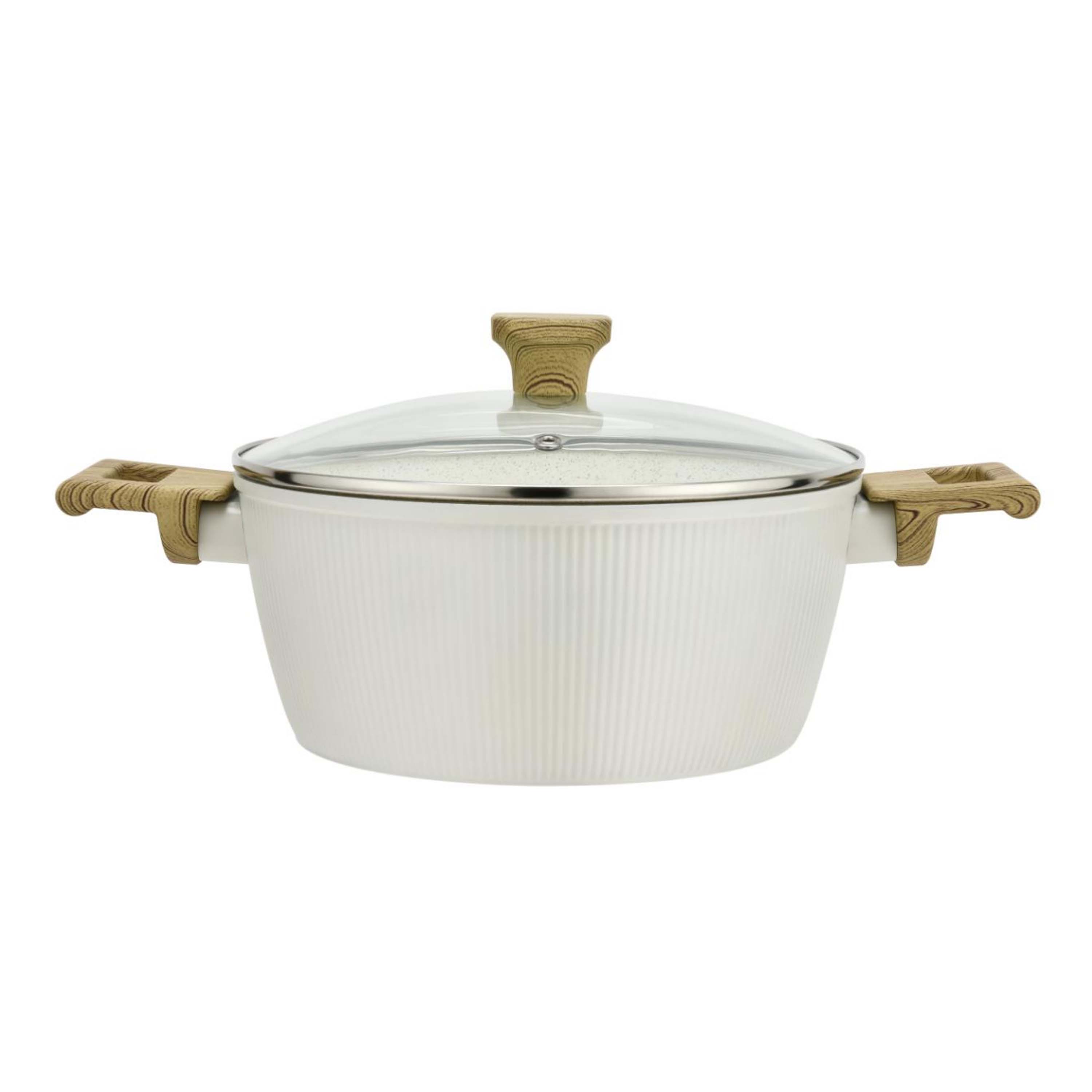 Kastról s pokrievkou KITCHISIMO Bianco 24cm nepriľnavý povrch