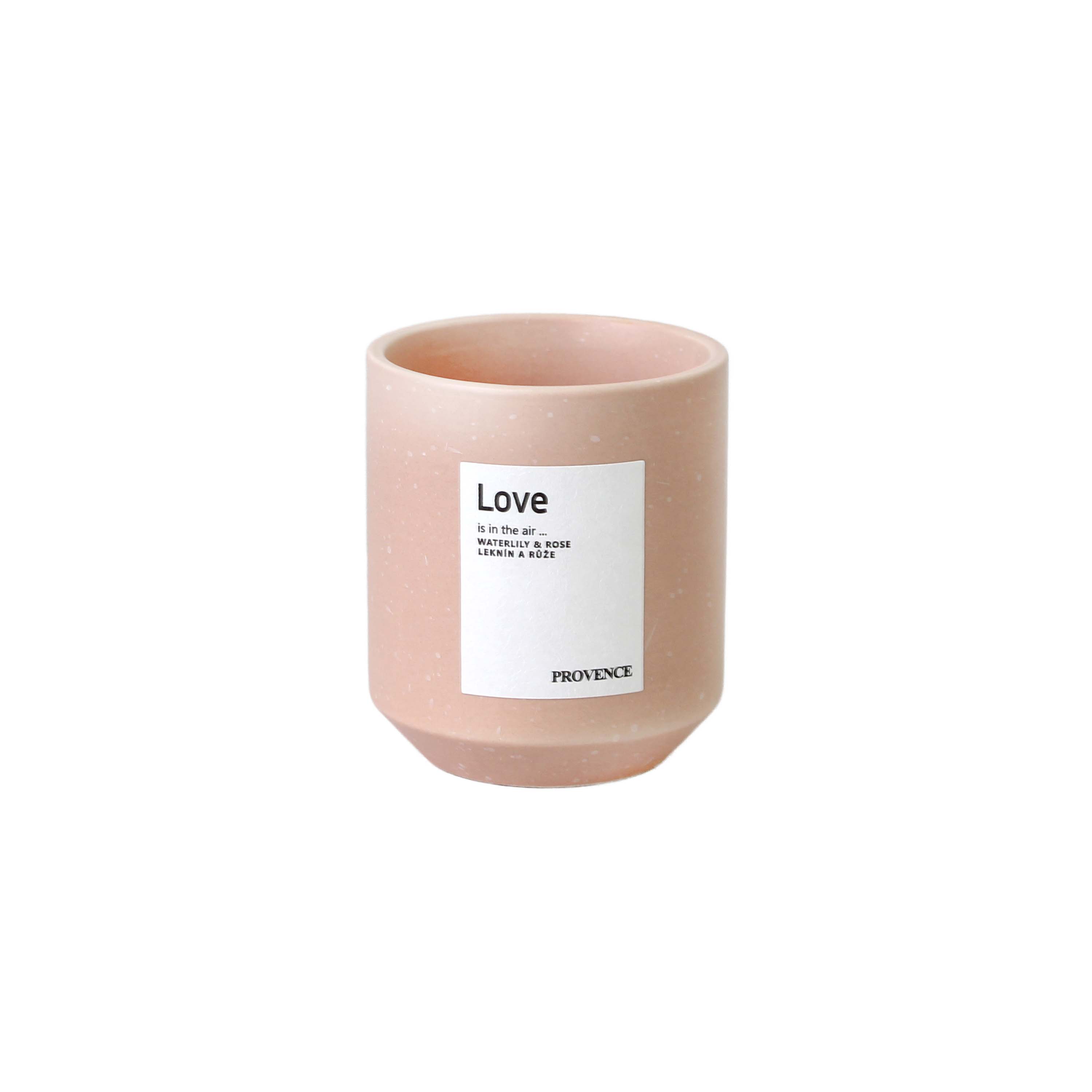 Provence SVIEČKA LÁSKA - ĽAN A RUŽA KERAMICKÁ 7X8CM 135G 20H