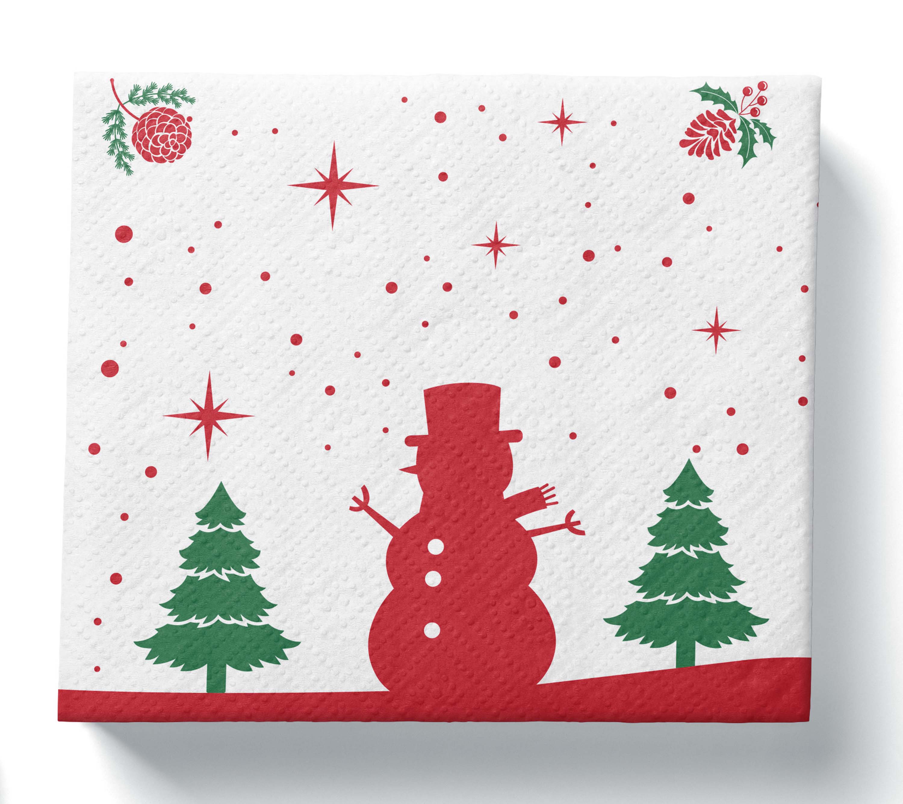 PROCOS Papierové vianočné obrúsky 33x33cm 3vrstvové 20ks