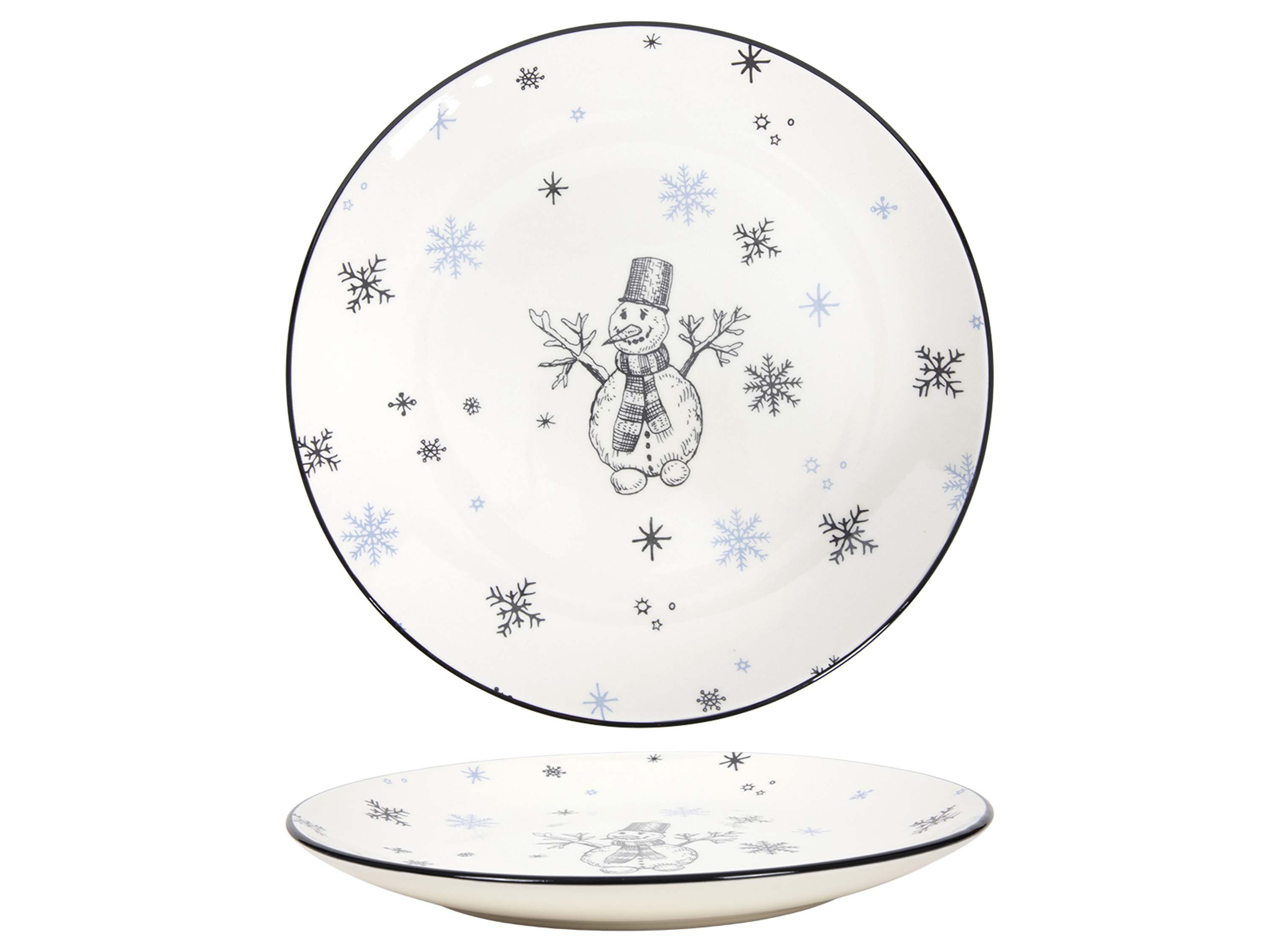 HIT Keramický jedálenský tanier 26,5 cm snehuliak