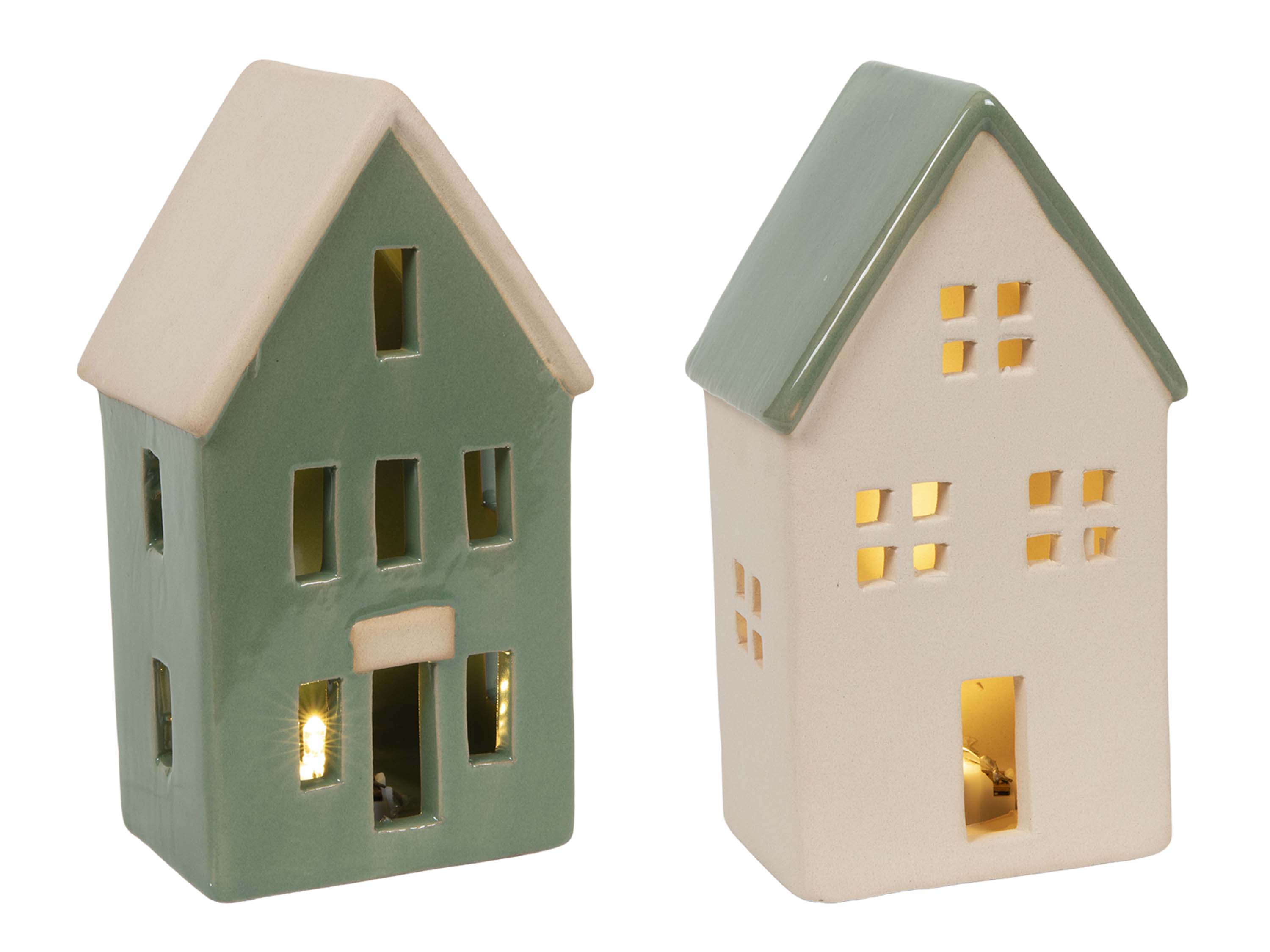 HIT DEKORÁCIA VIANOČNÝ DOMČEK LED 15.5CM, 2ASS