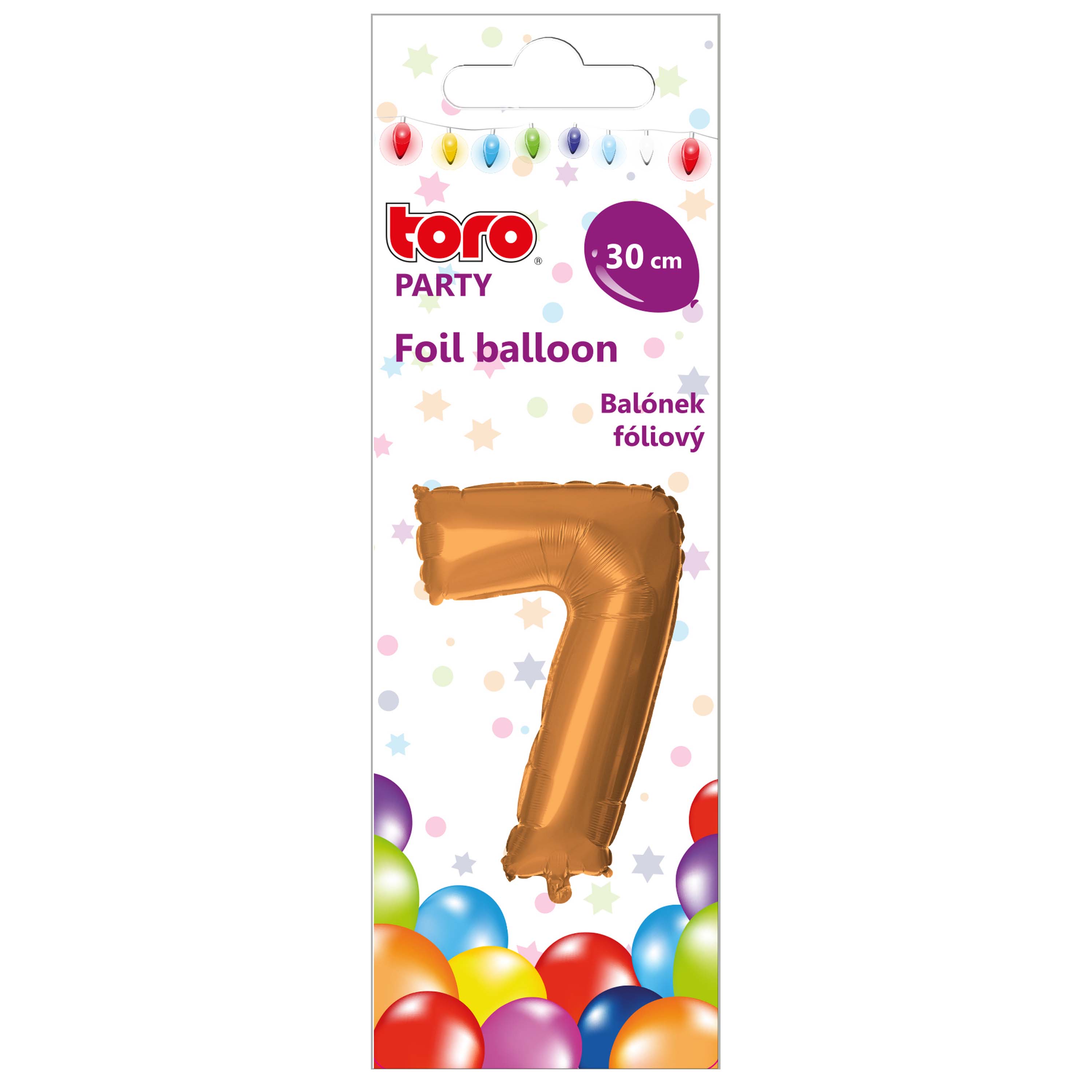 Balónik fóliový TORO číslica 7 30cm bronzový
