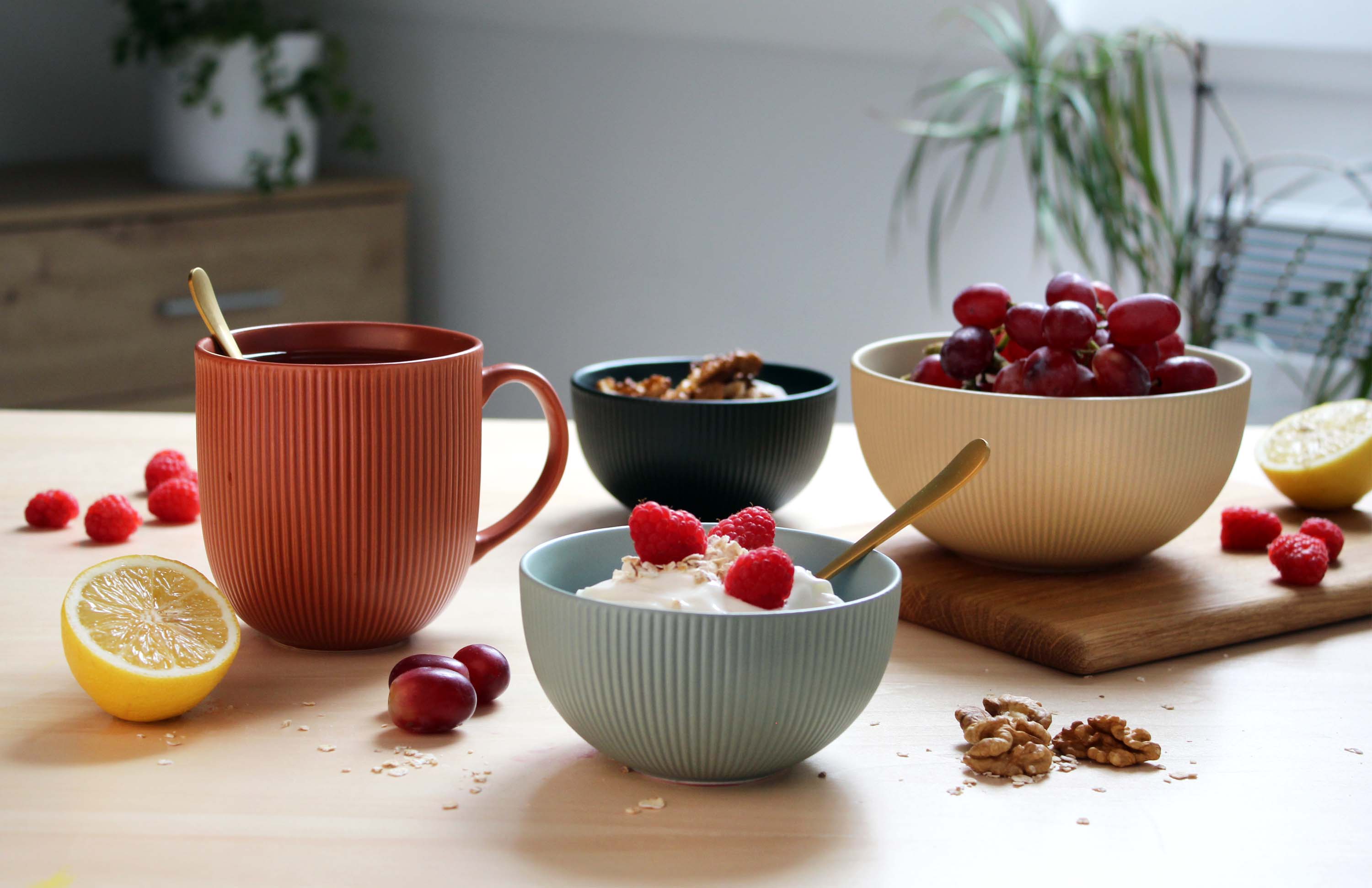Keramická miska KITCHISIMO 710ml rebrovaná tehlová