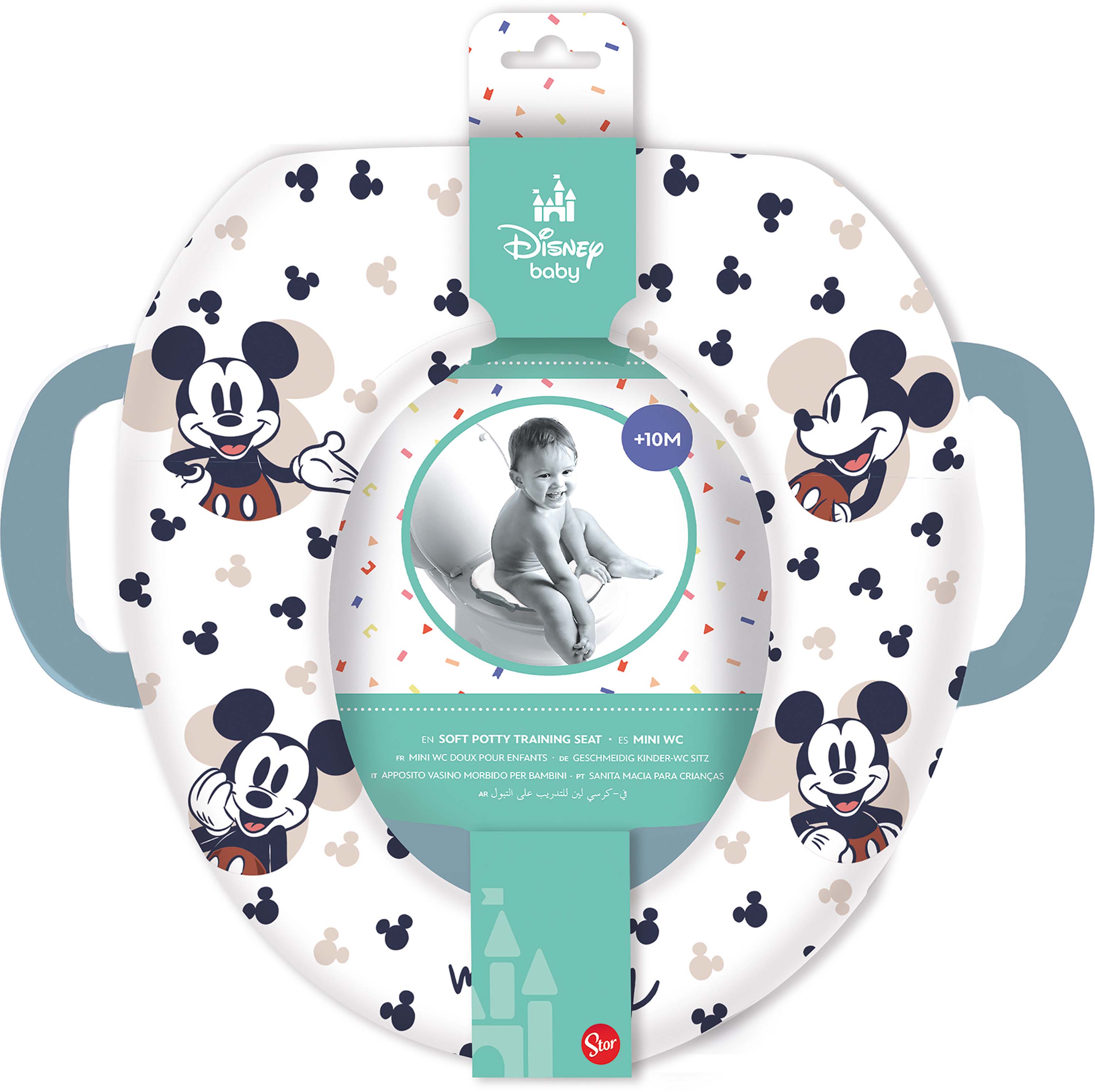 STOR MÄKKÉ ZÁCHODOVÉ SEDADLO S DRŽADLAMI MICKEY