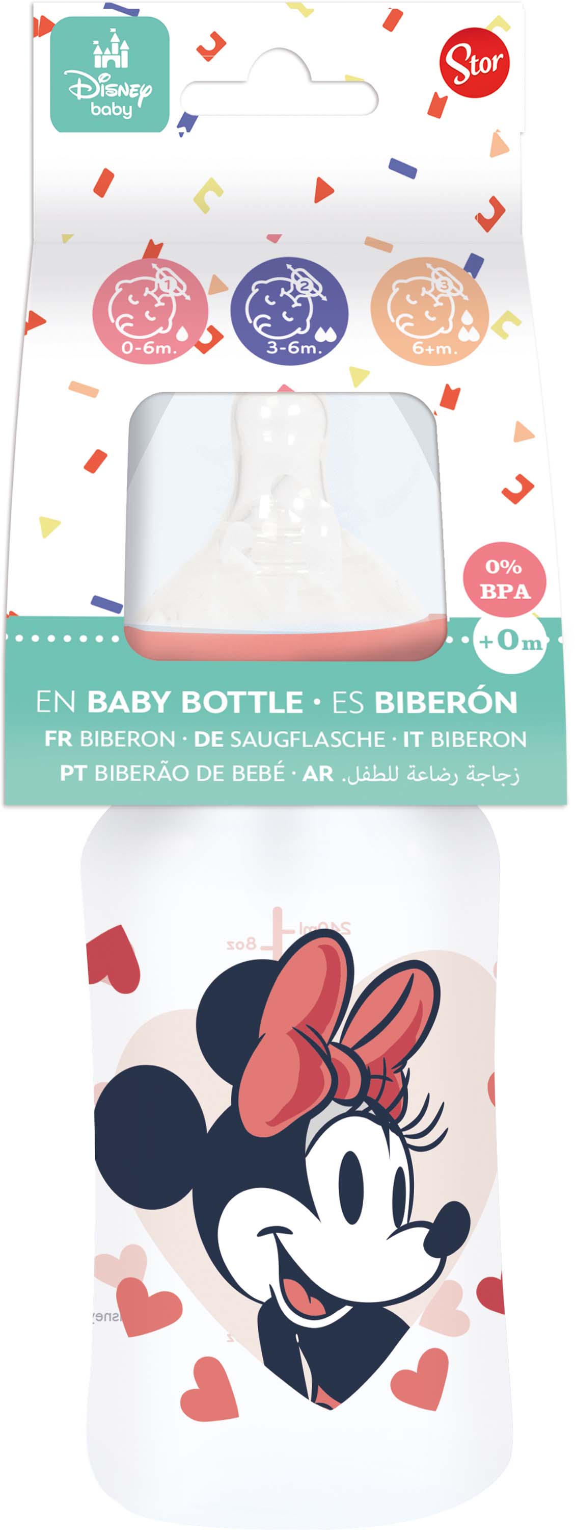 STOR DOJČENSKÁ FĽAŠA MINNIE 240 ML, ANTIKOLIKOVÝ SYSTÉM