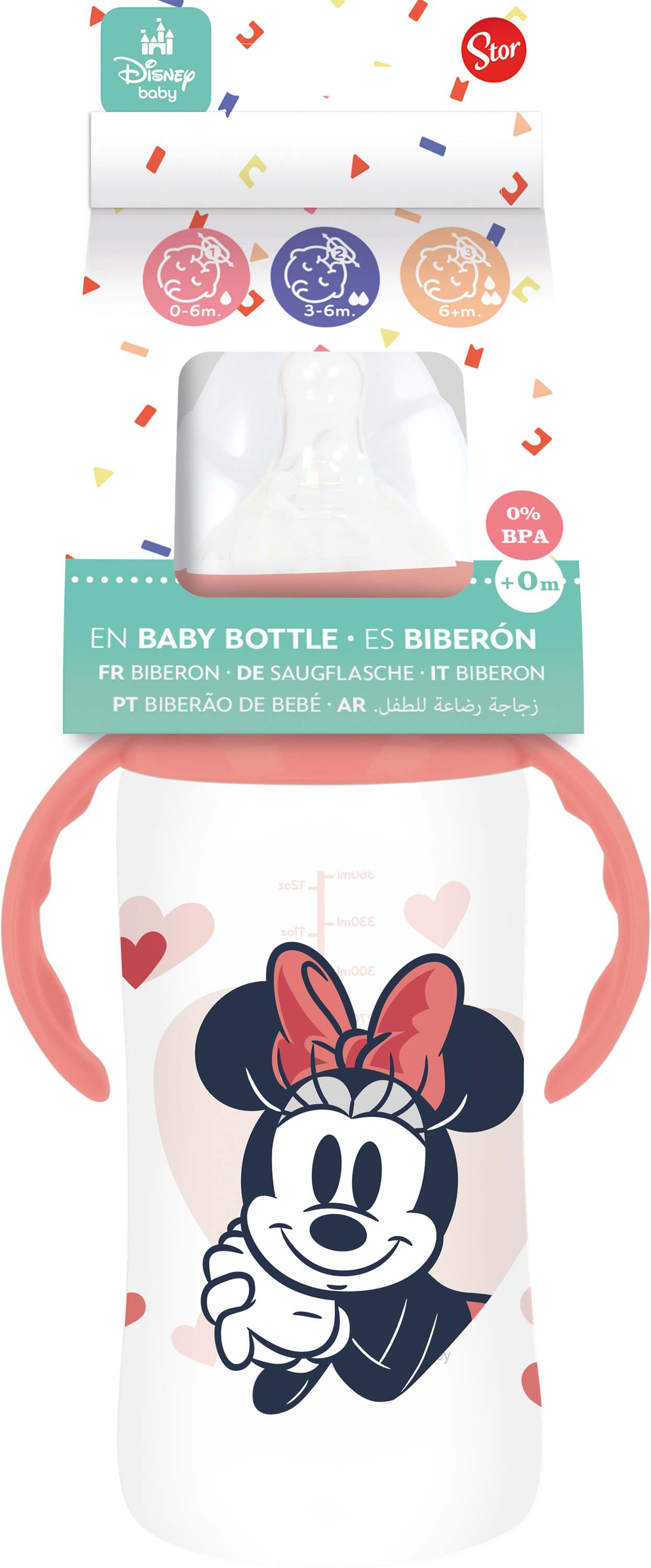 STOR Dojčenská fľaša s ušami 360ml MINNIE
