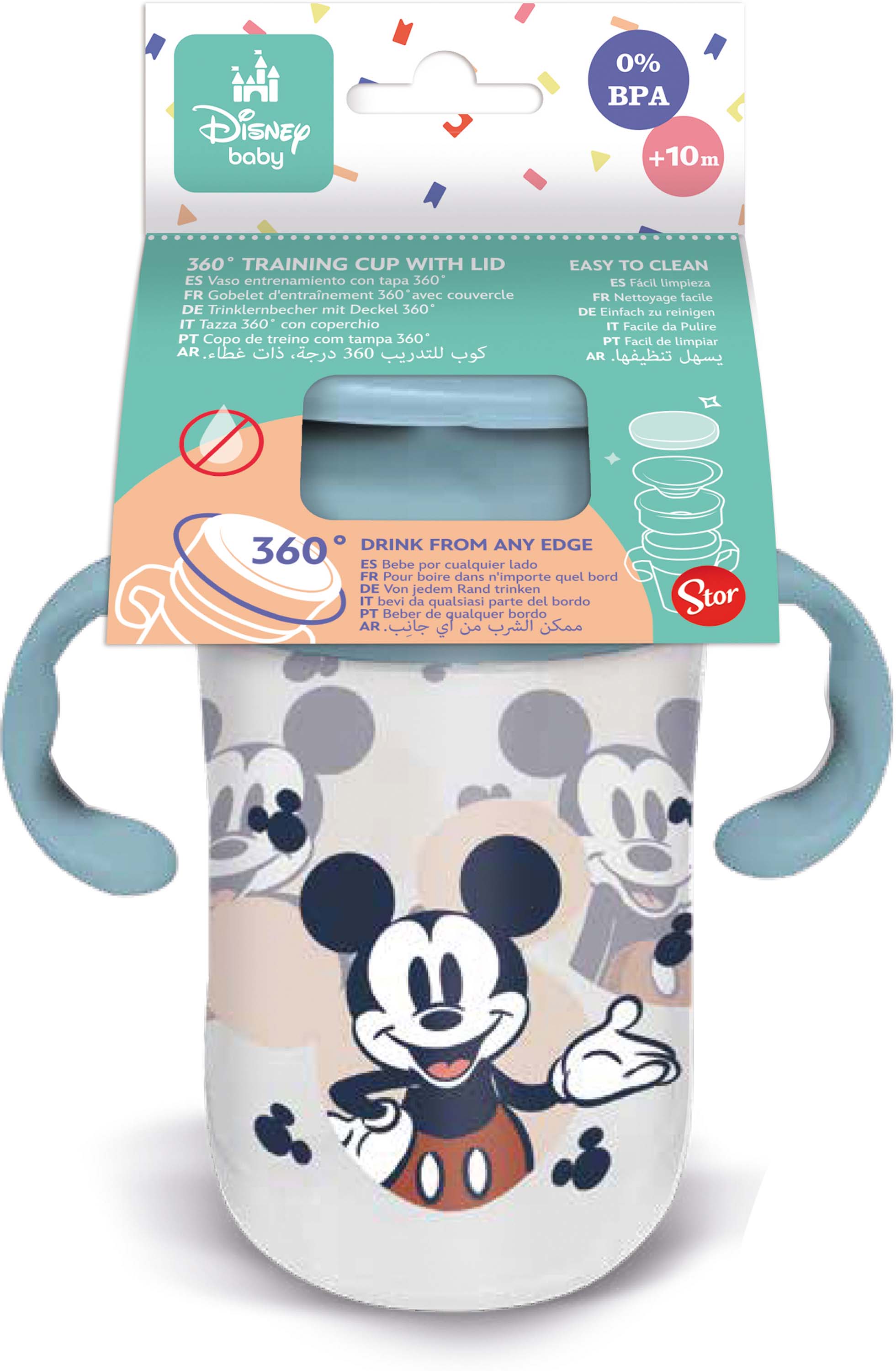 STOR TRÉNINGOVÝ HRNČEK S DRŽADLAMI MICKEY 395 ML