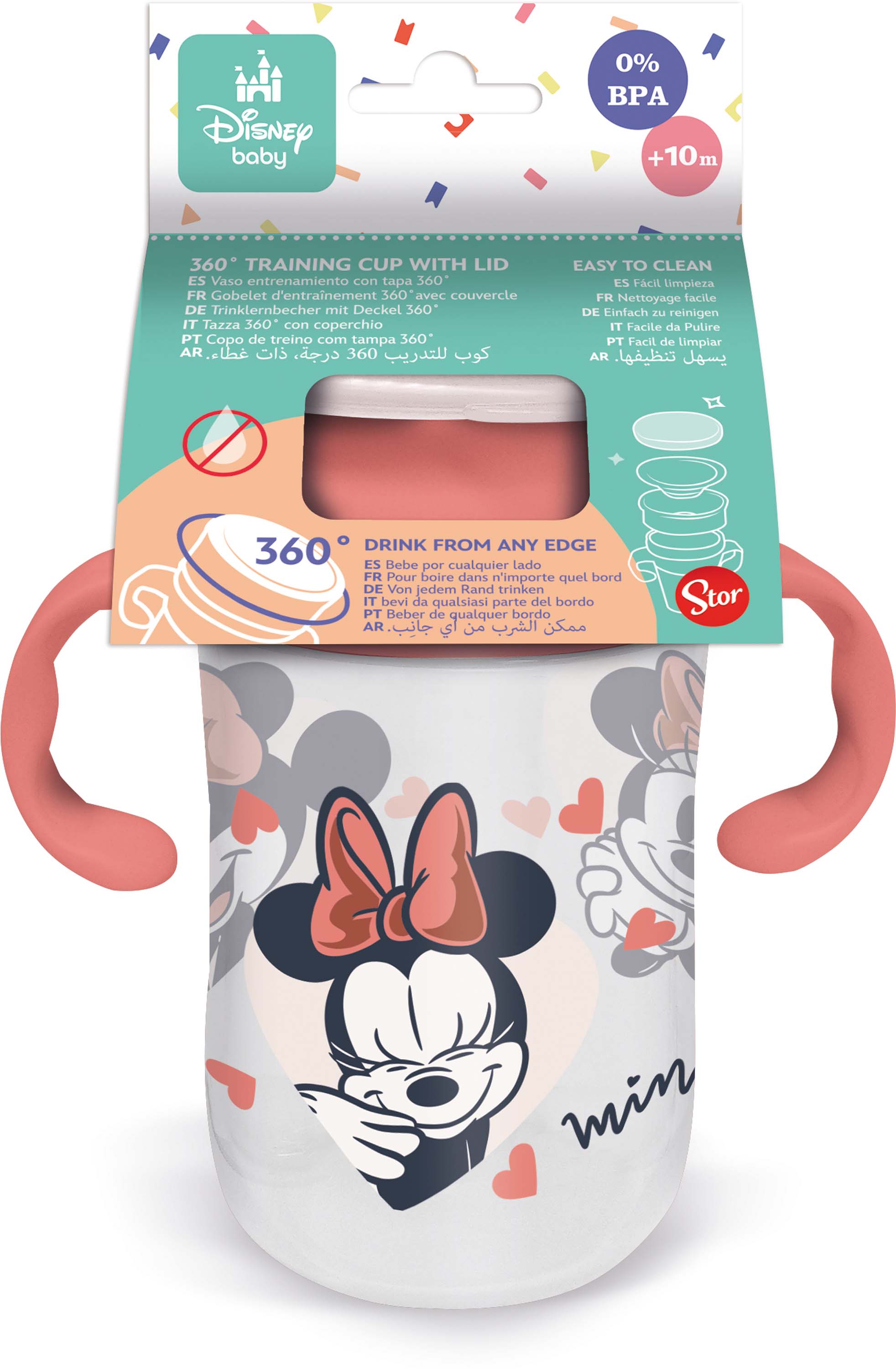 STOR TRÉNINGOVÝ HRNČEK S UŠKAMI MINNIE 395 ML