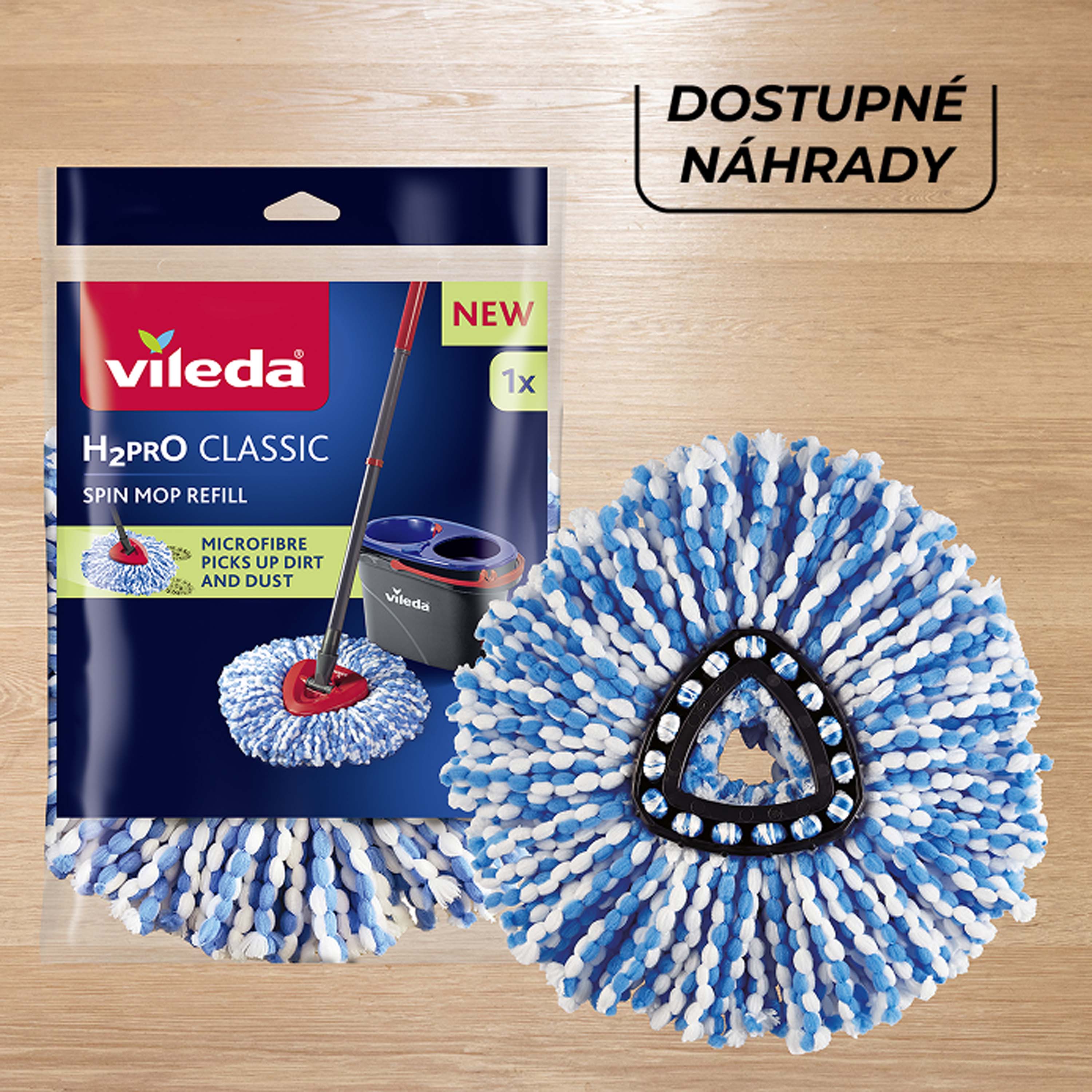VILEDA H2prO strapcový rotačný mop