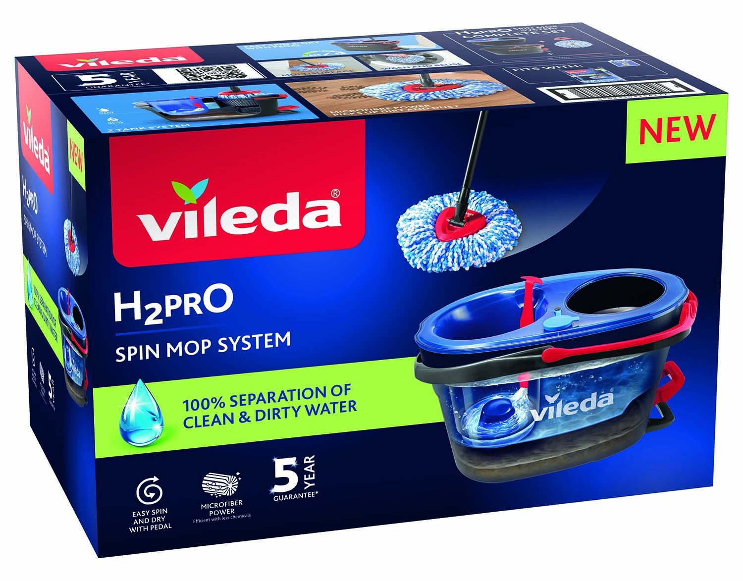 VILEDA H2prO strapcový rotačný mop