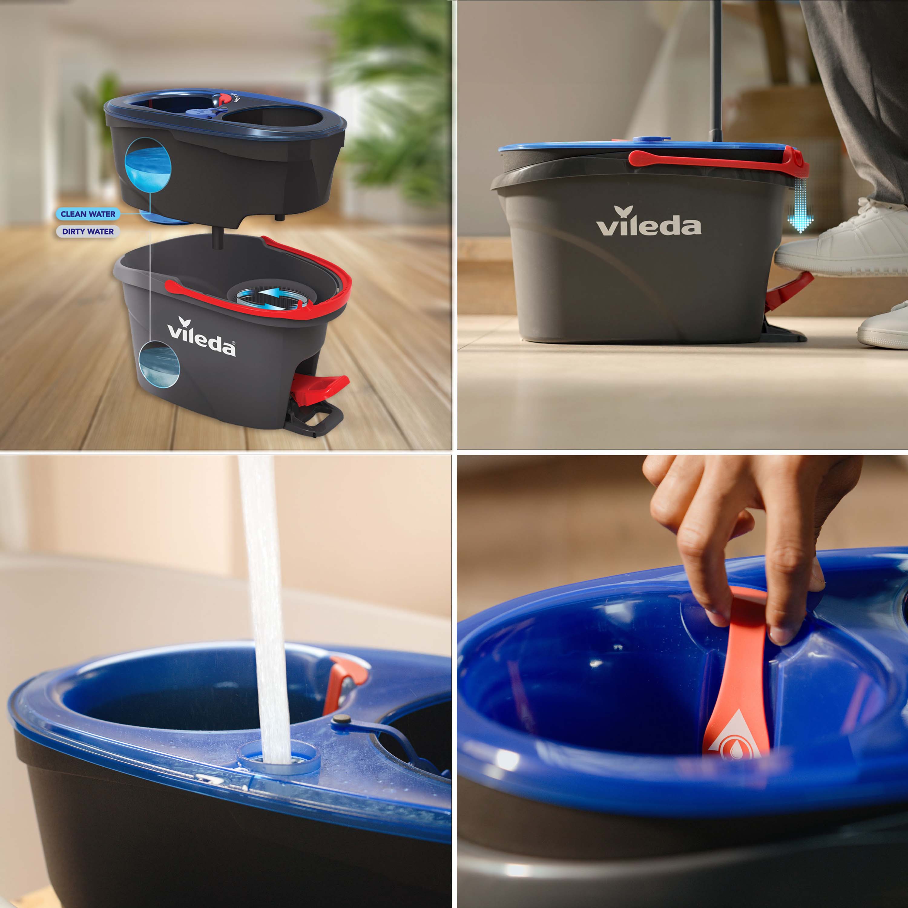 VILEDA H2prO strapcový rotačný mop