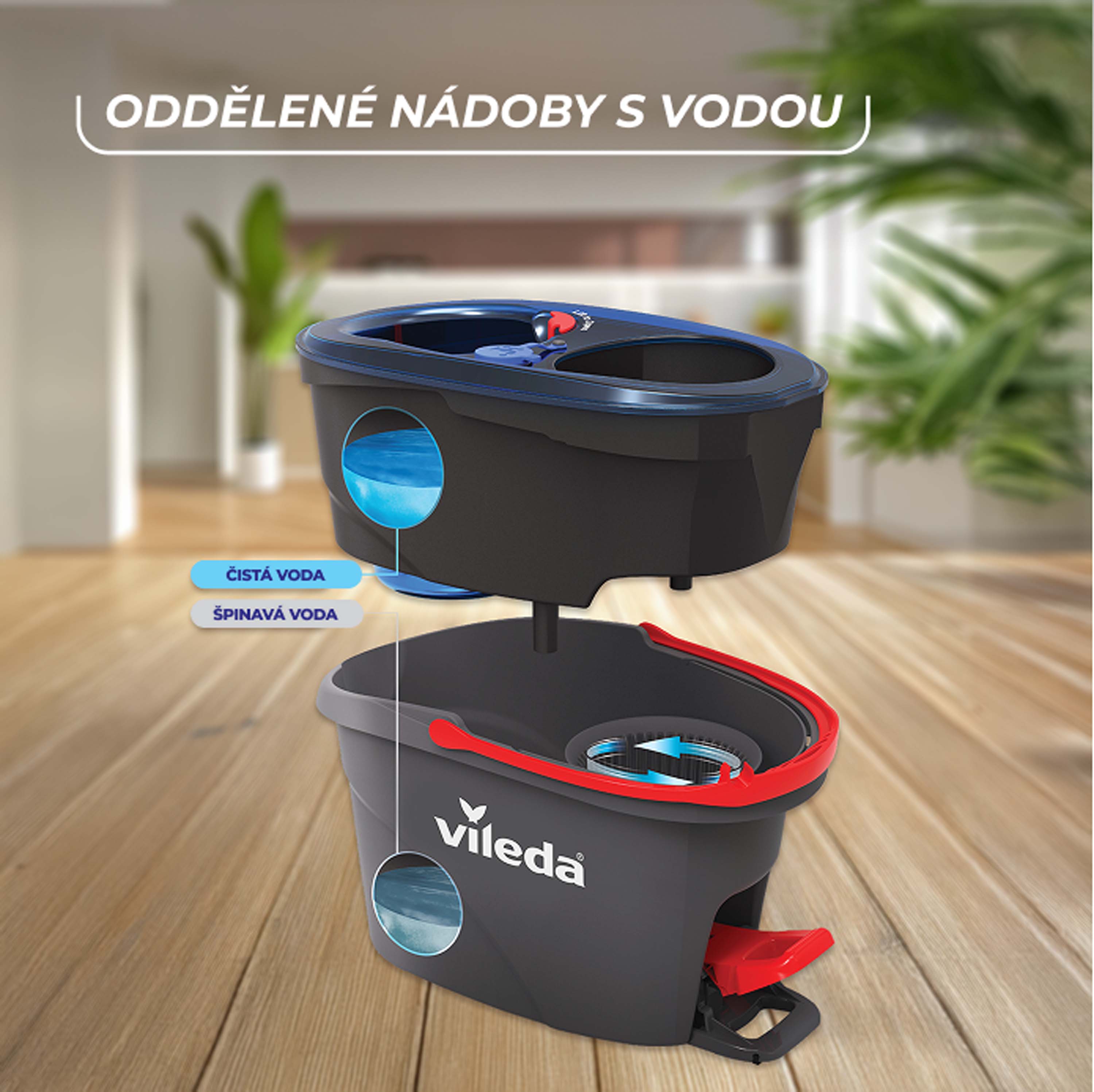 VILEDA H2prO strapcový rotačný mop
