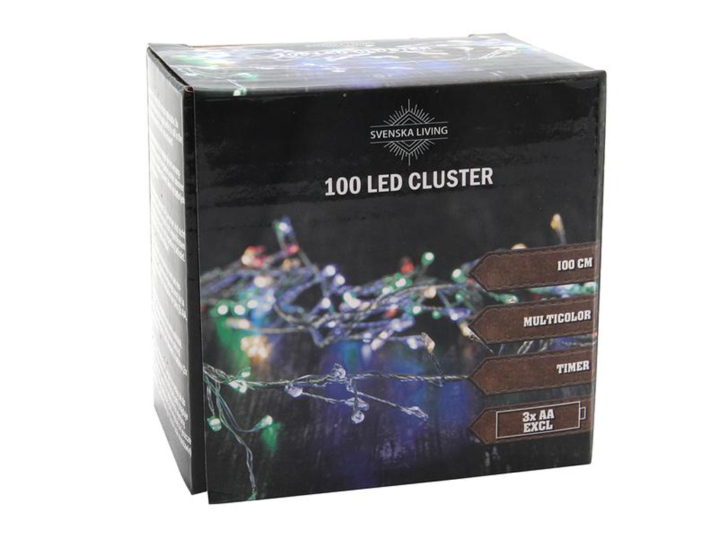 HIT Svetelná reťaz s časovačom 100LED zhluk 100cm