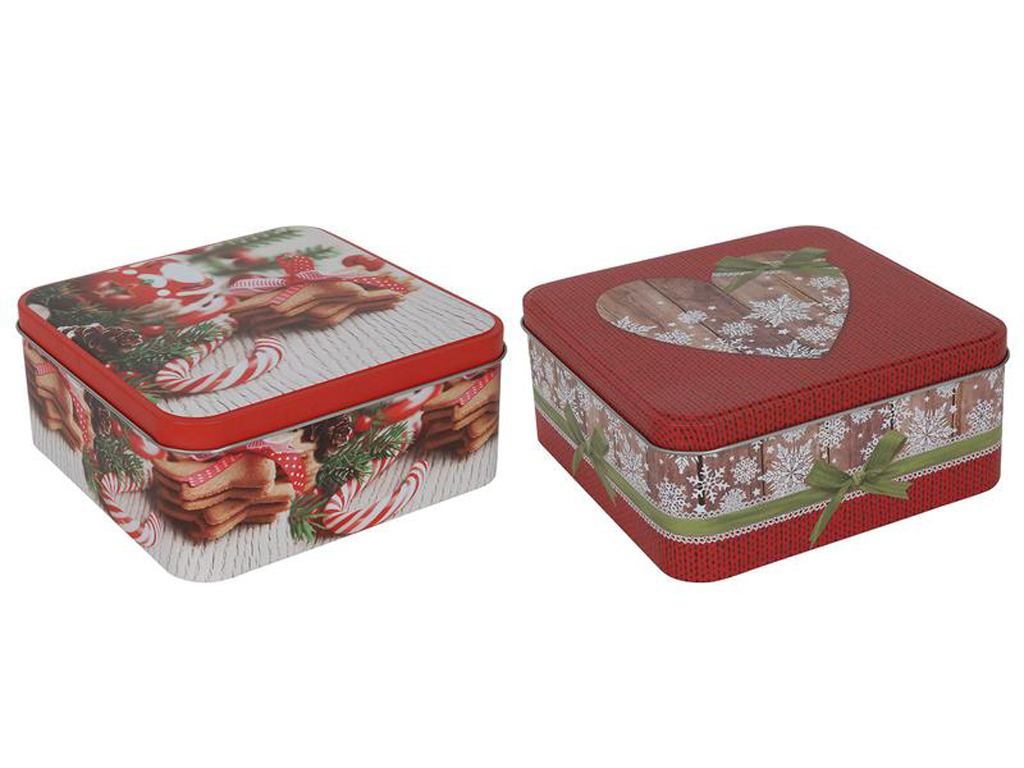 HIT Dóza na vianočné pečivo 15x15x7cm MIX vianočných motívov