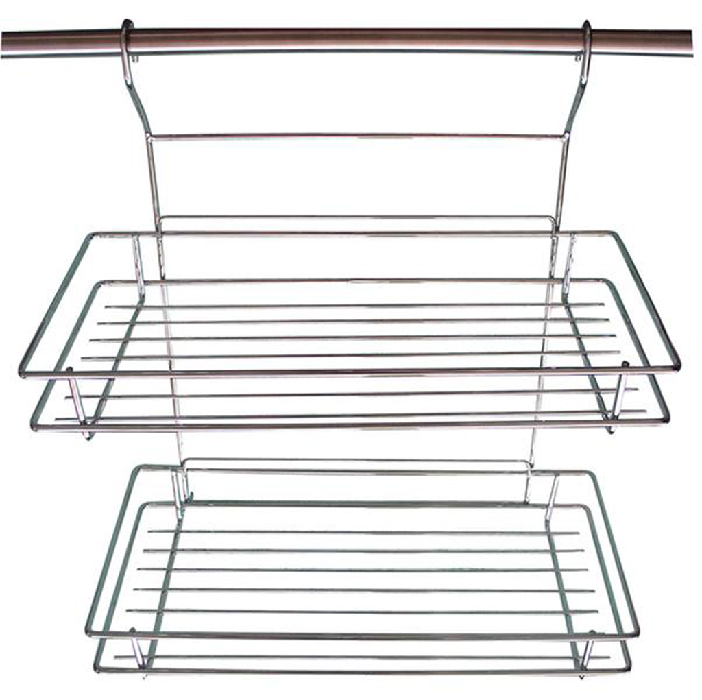 TORO Polička závesná kuchynská, 2 poschodia, 35 x 20 x 37,7 cm