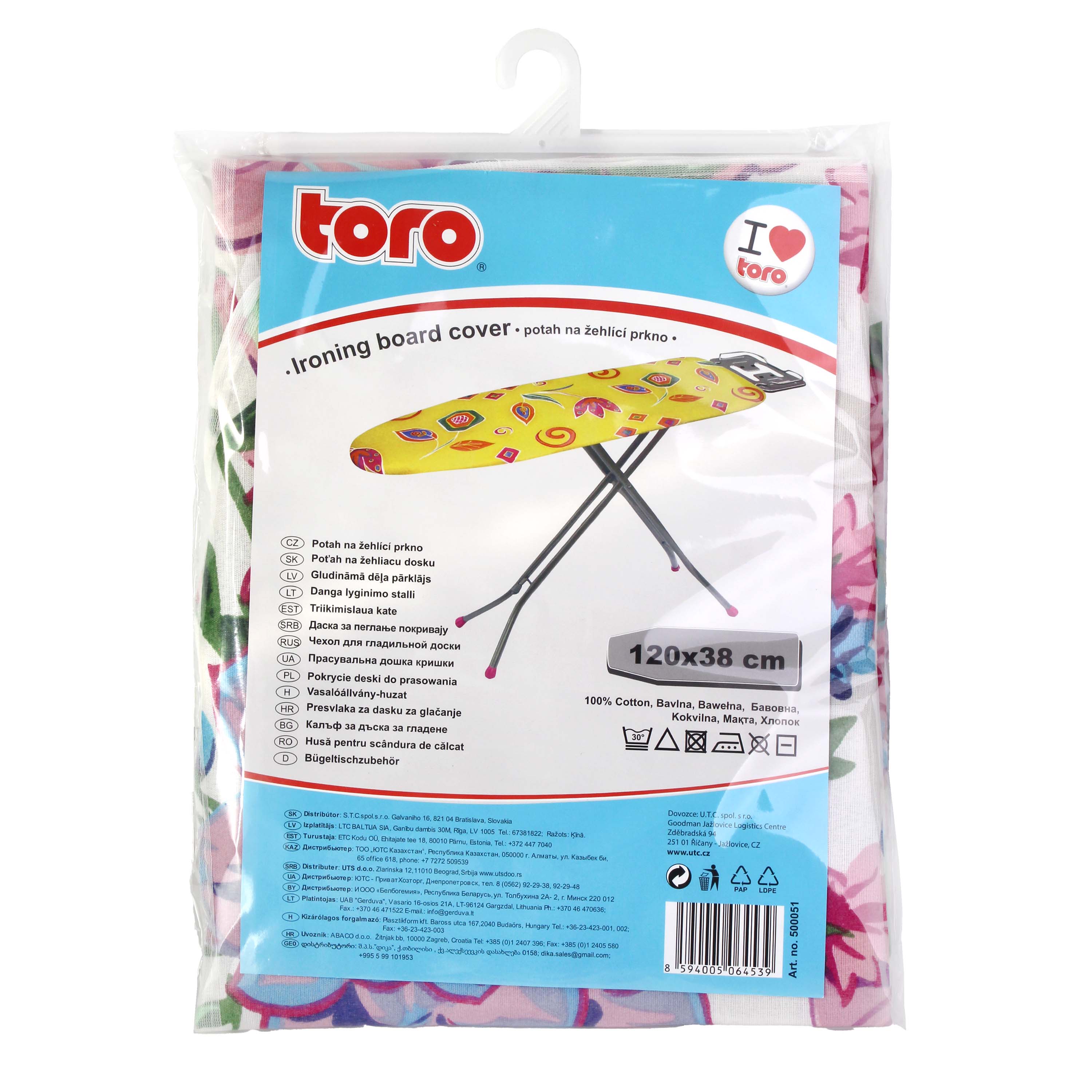 Poťah na žehliacu dosku TORO 120x38cm