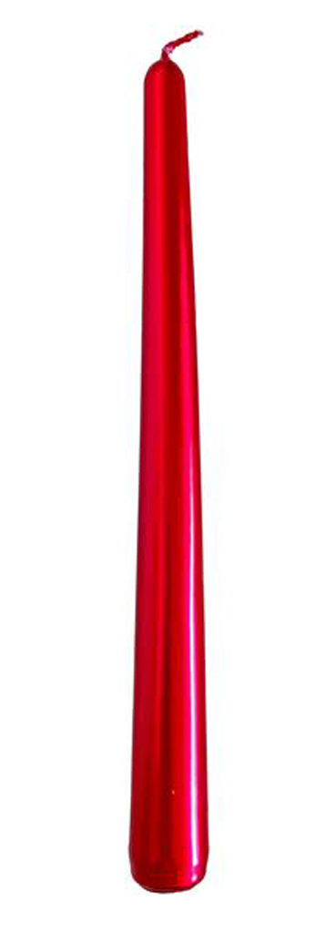 Kónická sviečka 24,5cm PROVENCE metalická červená