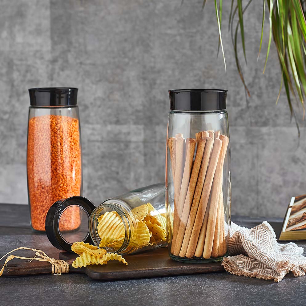 QLUX Sklenená dóza s viečkom 1,6l