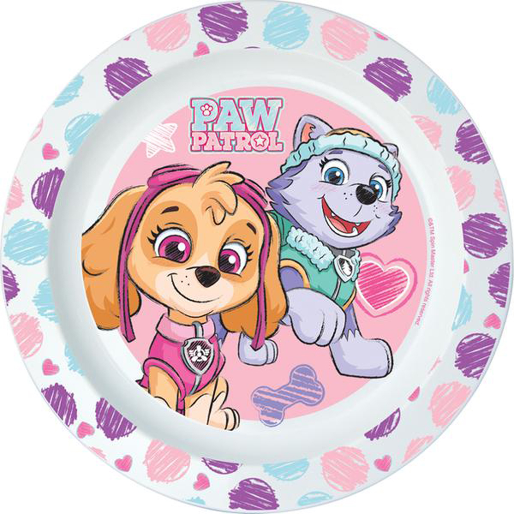STOR Plastový tanier Paw Patrol 22cm ružový