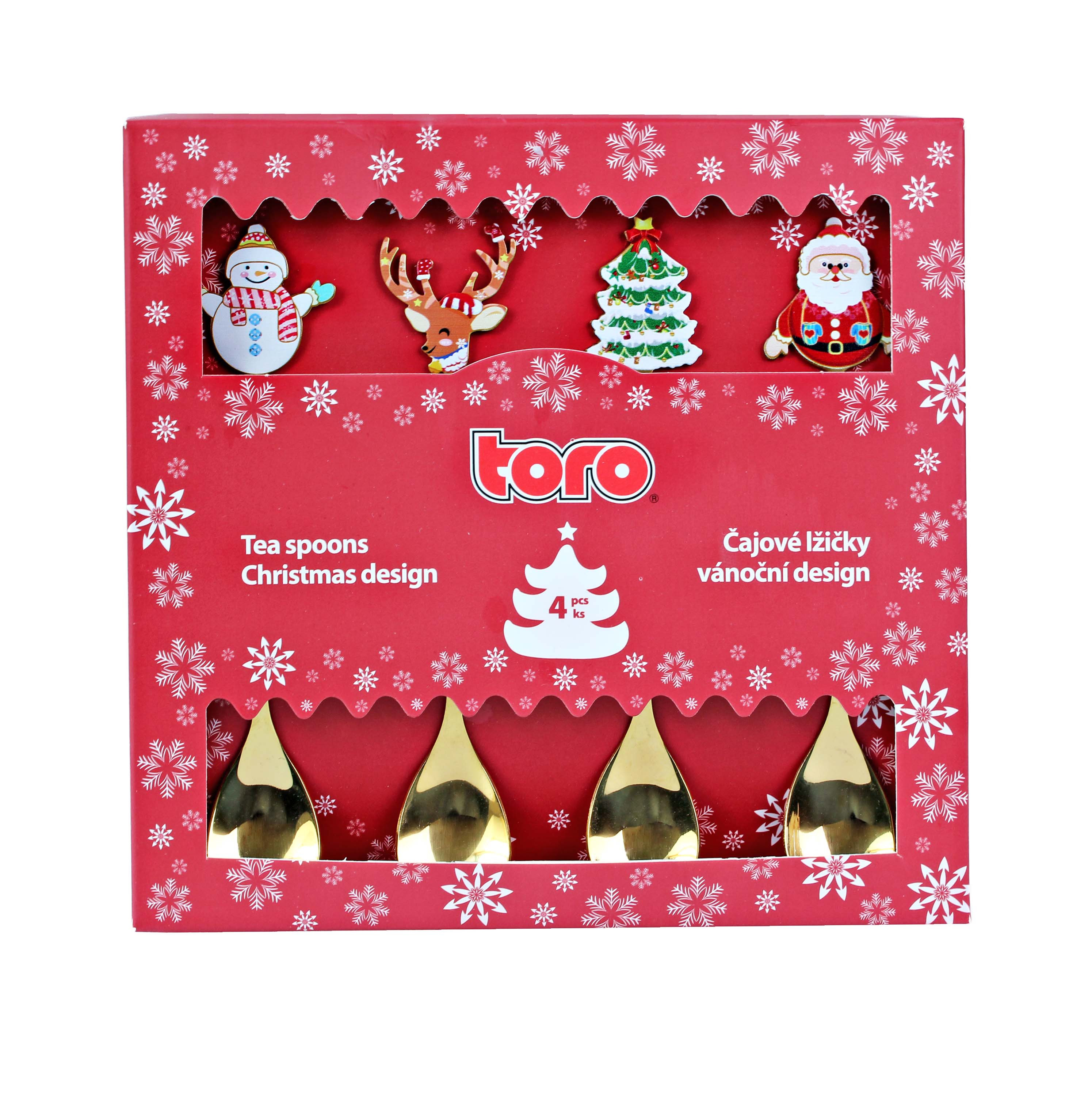 Čajová lyžička TORO 4ks vianočný MIX