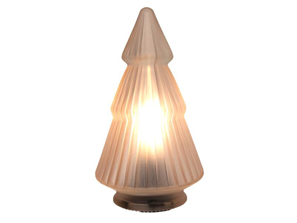 HIT Sklenená dekoratívna LED lampička 19,5 cm stromček