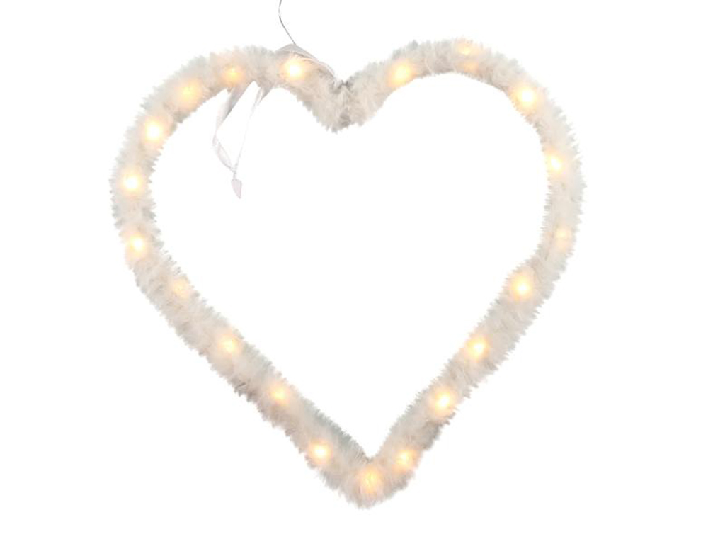 HIT Vianočná dekorácia s časovačom 20LED srdce 25cm