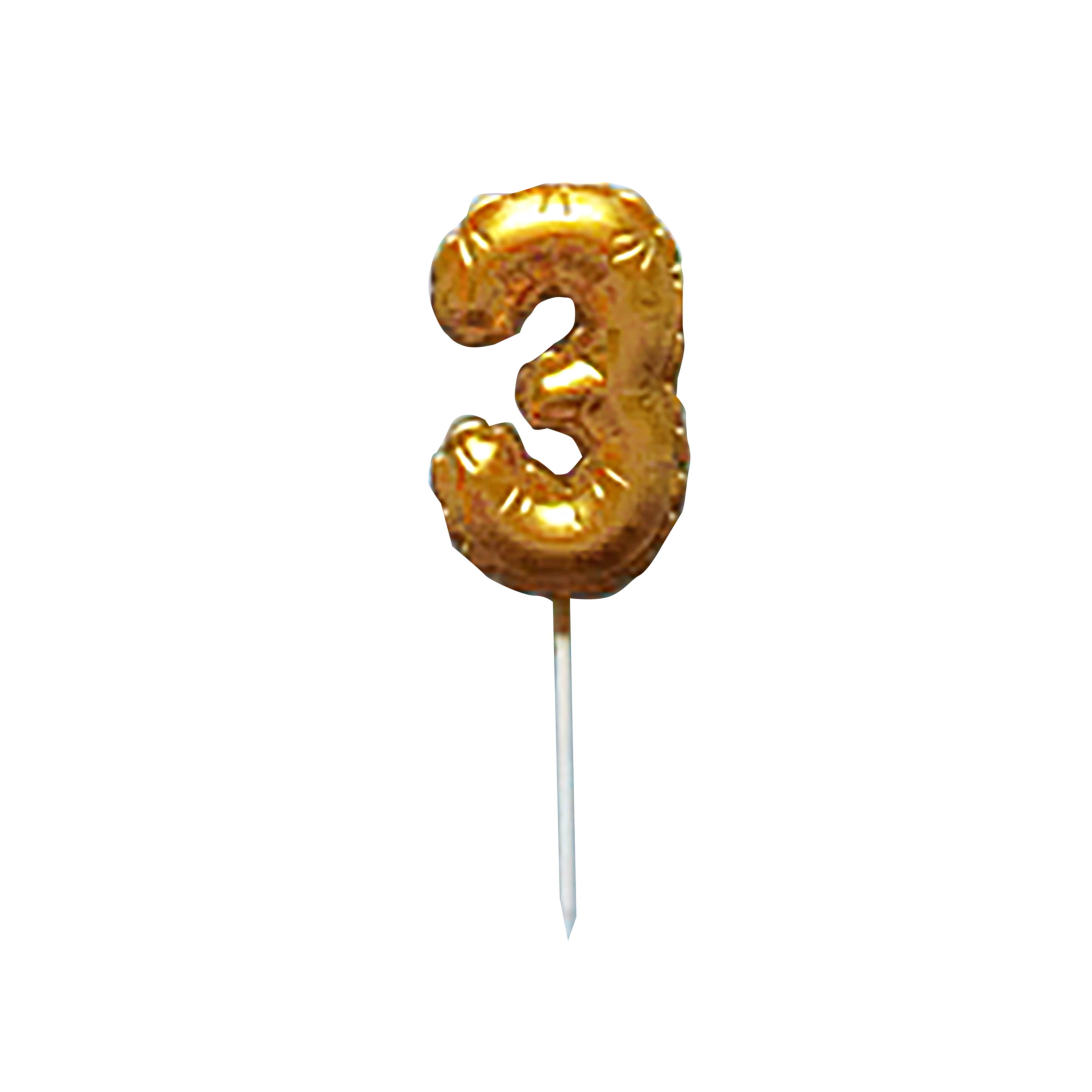 Tortová sviečka číslica "3" TORO zapichovací balónik 6cm