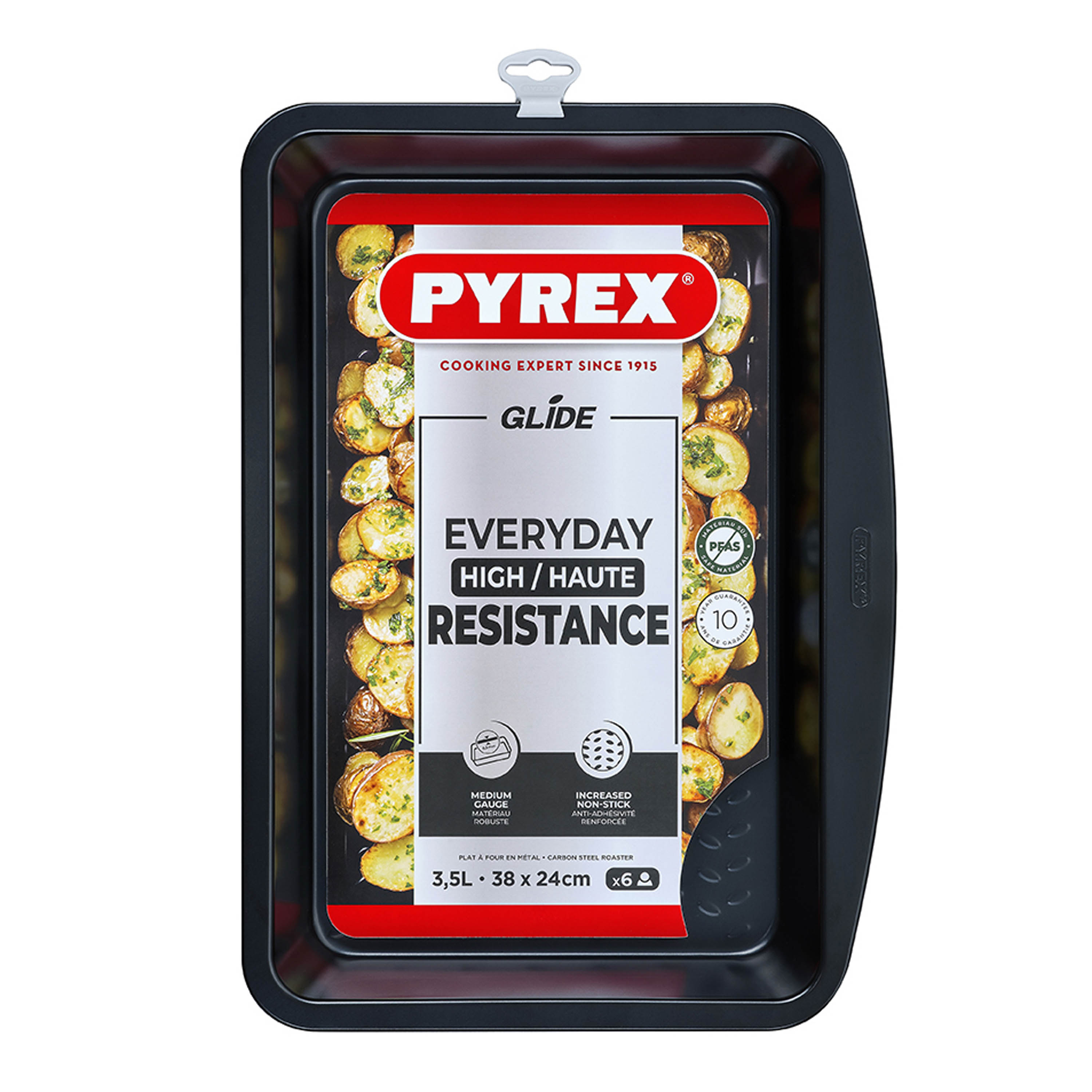 PLECH NA PEČENIE PYREX 38X24CM, HLBOKÝ