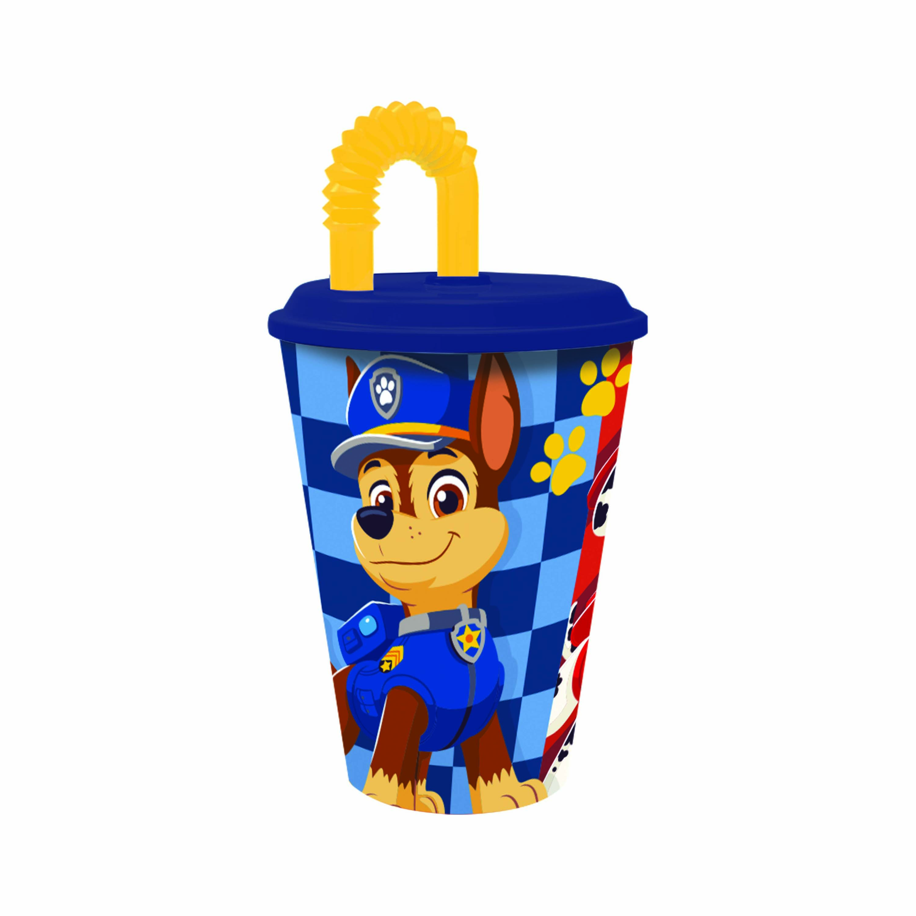 STOR POHÁR SO SLAMKOU HLIADKA 430 ML, PLASTOVÝ