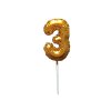 Tortová sviečka číslica "3" TORO zapichovací balónik 6cm