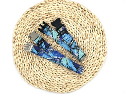 Vzor modrá abstrakce softshellový obojek