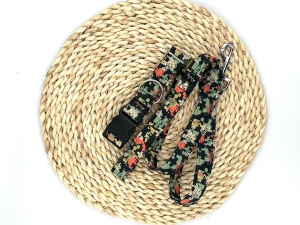 Vzor puzzle 3 softshellový obojek/vodítko