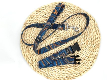 Vzor mramor s lávou softshellový obojek/vodítko