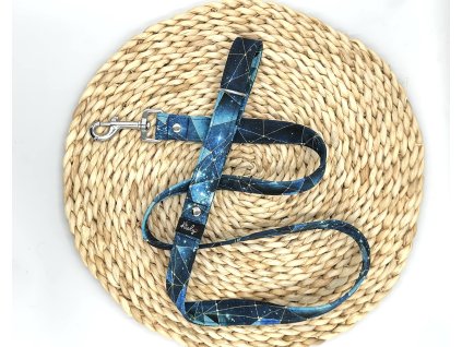 Vzor hvězdná geometrie modrá softshellové vodítko