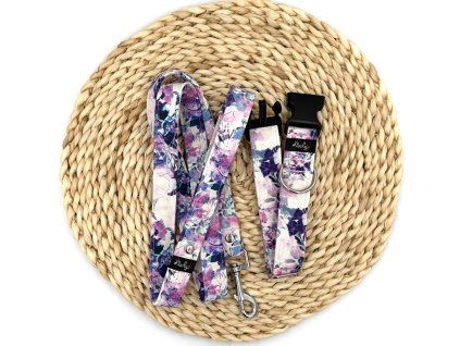 Vzor světlé květy softshellový obojek/vodítko
