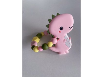 kousátko do na klipu Dino pink 2, www.kkbaby.cz