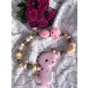Sada 2ks Dino pink kousátko na klipu a klip na dudlík 2, www.kkbaby.cz