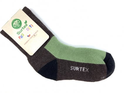 merino ponožky surtex zeleno hnědé