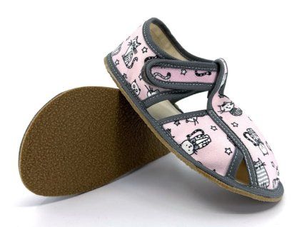 Barefoot papuče Baby Bare Pink cat