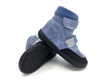 Zimní barefoot boty Jonap Falco modrá vlna.