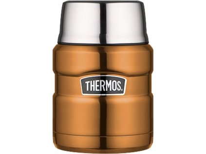 Thermos Termoska na jídlo se skládácí lžící a šálkem - měděná 470 ml