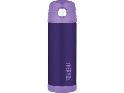 Thermos Dětská termoska s brčkem - fialová 470 ml