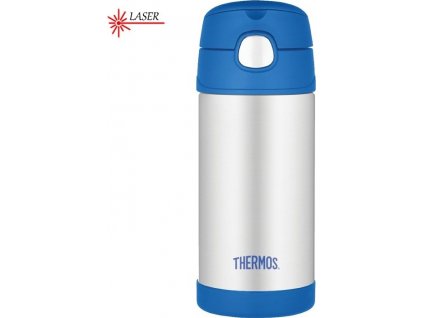 Thermos Dětská termoska s brčkem - modrá 355 ml