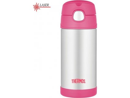 Thermos Dětská termoska s brčkem - růžová 355 ml