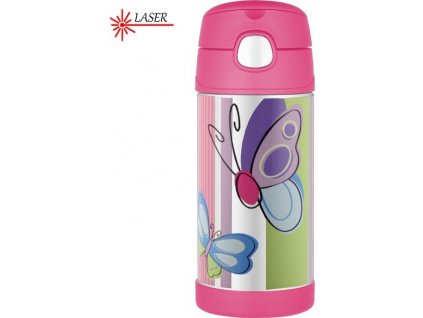 Thermos Dětská termoska s brčkem - motýl 355 ml