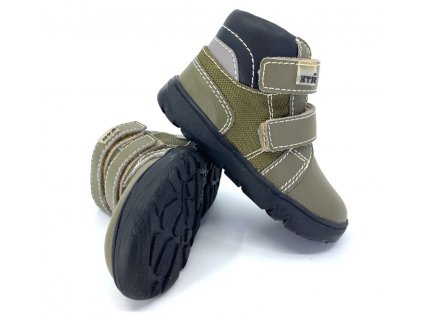 Dětské boty s membránou KTR FR2306 khaki black