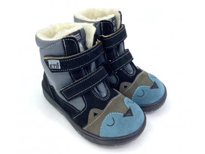 Dětské zimní boty KTR 315 Sova černá VLNA